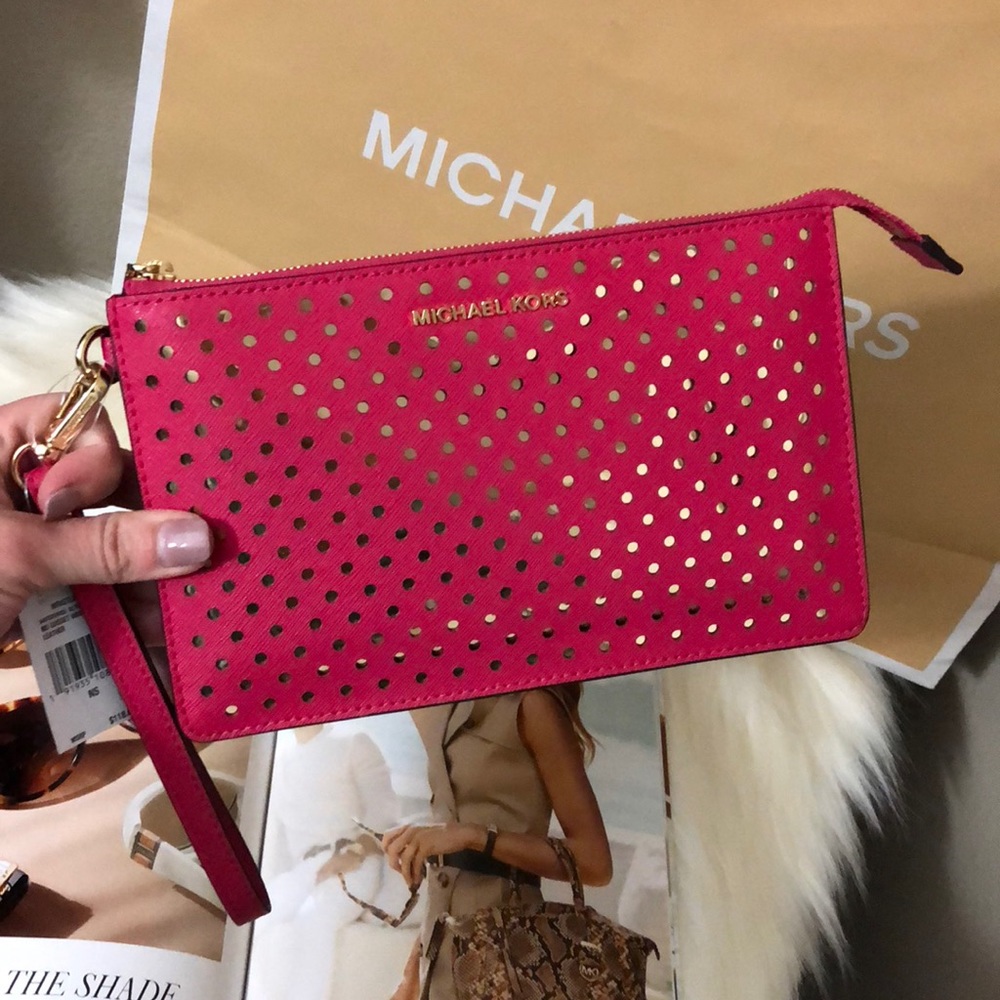 NWT Michael Kors Wristlet Ultra Pink - Picture 7 of 8